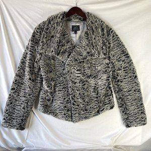 UbU Clothing Faux Fur Textured Single Clasp Jacket Women's Size Medium Polyester